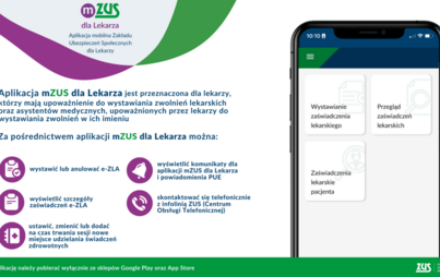 Zdjęcie do ZUS uruchomił już mobilną aplikację mZUS dla Lekarza